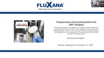 FLUXANA Webinar "Preparation of pressed pellets for XRF analysis" from November 12, 2025