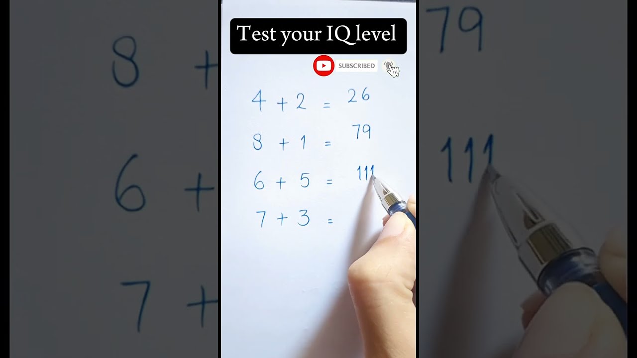 Test Ur IQ Level Shortvideo Shorts Youtubeshorts Maths Ytshorts Challenge