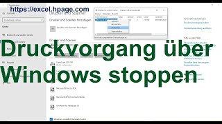 Druckvorgang über Windows stoppen