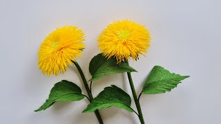 How To Make Teddy Bear Sunflower Paper Flower / Paper Flower / Góc nhỏ Handmade