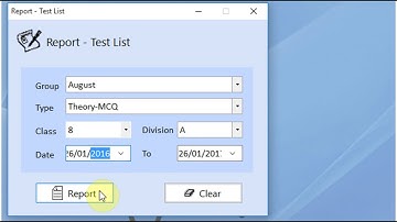 Alpha School Management Software - Help Video for Test List Module.