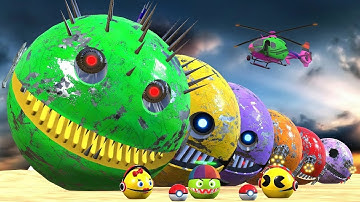 Scary Pacman vs Cartoon Cat vs Robot Pacman vs Ms Pacman vs Monster Pacman Best Adventures X367