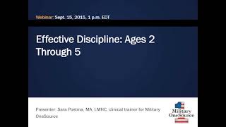 Effective Discipline: Ages 2 Through 5
