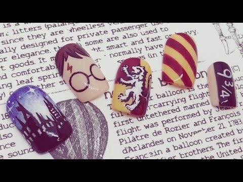 美甲教學: 哈利波特 Nail Art: Harry Potter ハリーポッターネイル 칠기네일