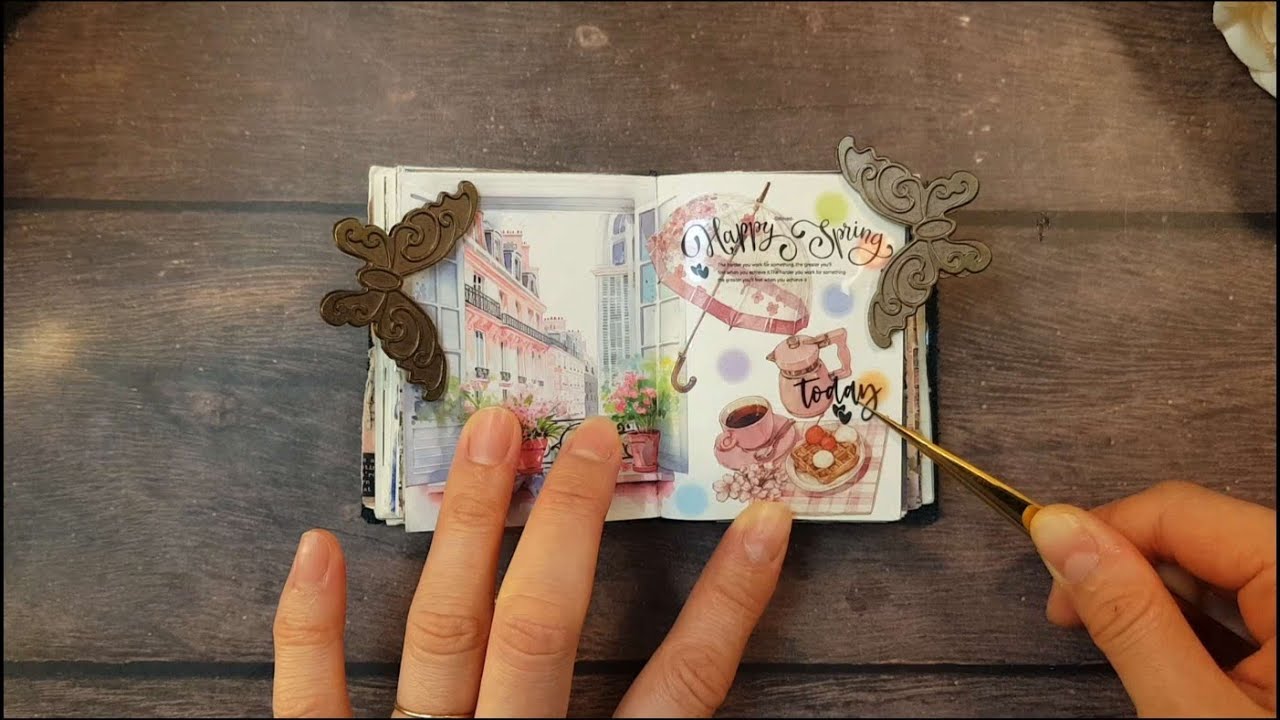 종이 소리 ASMR | 빈티지 감성 다꾸 | Paper sounds ASMR | 🌈기분 좋은 날 A feel-good day🌞#scrapbooking #journaling