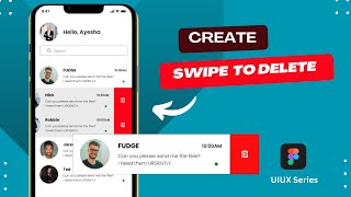 How to Create SWIPE to Delete Interactive Button Mobile app I UI Daily Challenge