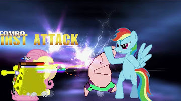AN Mugen Request #697: Spongebob & Fluttershy VS Rainbow Dash & Patrick