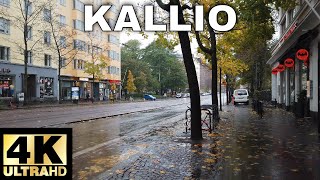 Walking in the Rain in Helsinki Finland - Suburb of Kallio