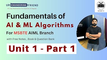 Chapter 1 - Part 1 Fundamentals of AI & ML Algo. For AIML Branch MSBTE Diploma | Notes Available