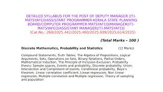 DETAILED SYLLABUS OF DEPUTY MANAGER (IT)|ASSISTANT PROGRAMMER|COMPUTER PROGRAMMER|MANAGER(IT)|