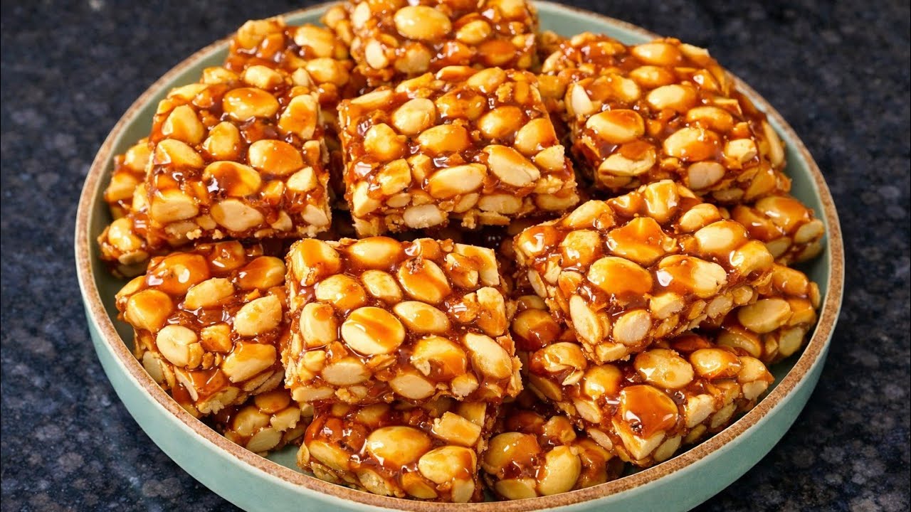 सिर्फ दो चीजों से मिनट में ही बनाली कुरकुरी मूंगफली की चिक्की | Moongfali Chikki | Peanut Chikki 