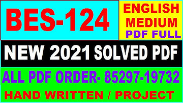 bes-124 solved assignment 2021 / bes 124 solved assignment in English / ignou bes 124