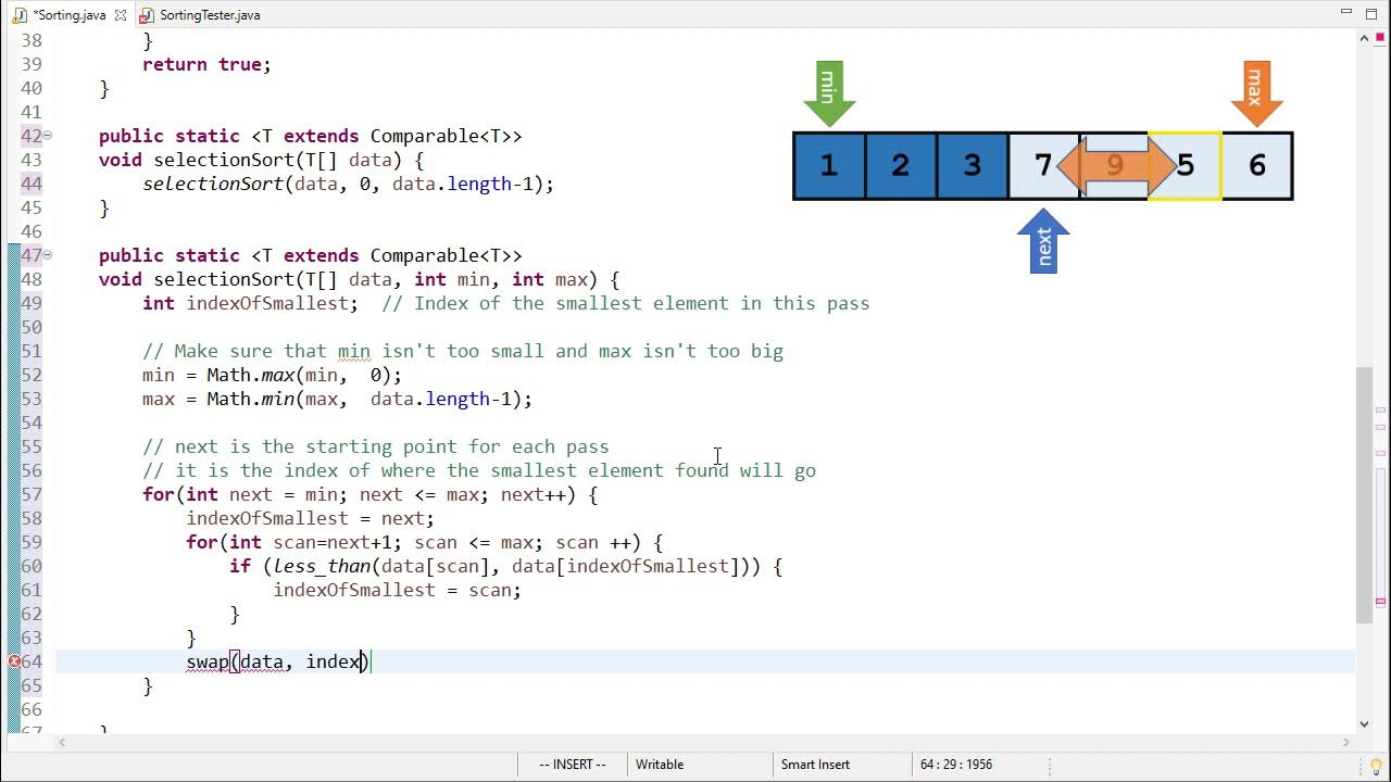 Sorting in Java 1: Writing Sorting Methods & Selection Sort - YouTube