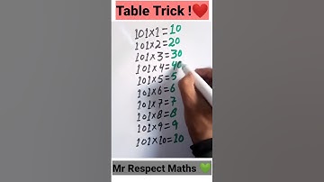 Table of 101 Tricks | Table Trick #shorts #maths #trending