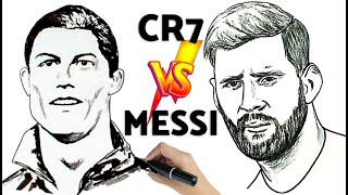 Cristiano vs Messi Drawing the stars | Discover their Fascinating Stories