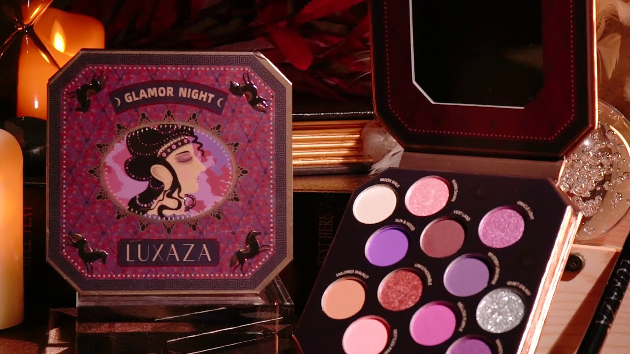 LUXAZA Glamor Night  Eyeshadow Palette Purples 12 Colors Matte & Shimmer & Glitter LUXAZA Glamor Night  Eyeshadow Palette Purples 12 Colors Matte & Shimmer & Glitter