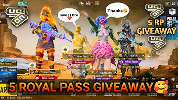 5 ROYAL PASS GIVEAWAY 🥰 | BGMI 1V1 TDM LIVE CUSTOM ROOMS 🔥