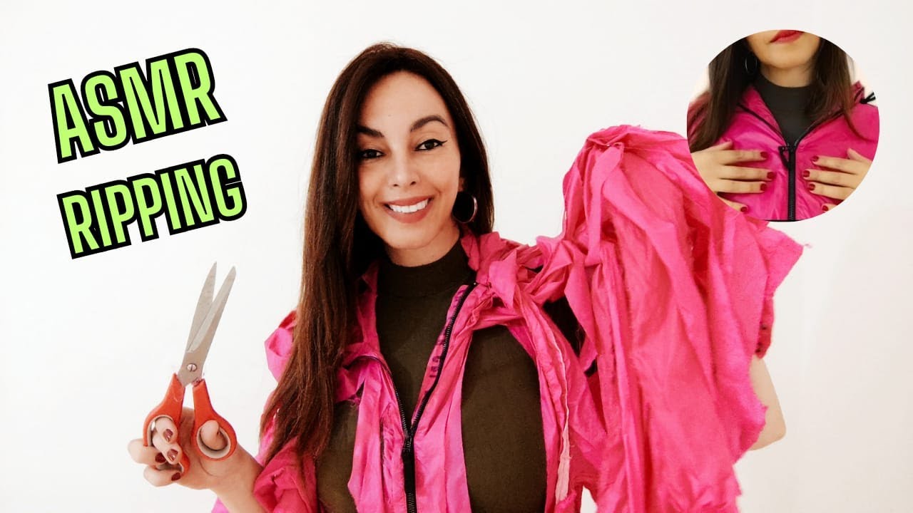 ASMR RIPPING SCRATCHING RUBBING AND TAPPING MY RAIN JACKET -  FABRIC SOUNDS - SUPER SENSITIVE