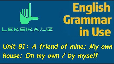 Unit 81: A friend of mine    My own house    On my own / by myself