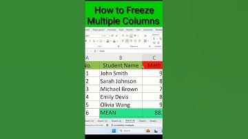 How to Freeze Multiple Columns in Excel using Freeze Panes #freezepanes  #freeze #columns #shorts