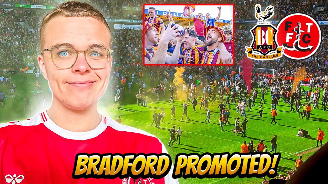 ПИРОГИ, КОНЕЧНОСТИ И НАШЕСТВИЕ НА ПОЛЕ: ПОБЕДНЫЙ МЯЧ НА 96-Й МИНУТЕ ОТПРАВЛЯЕТ БРЭДФОРДА В ПЕРВУЮ...