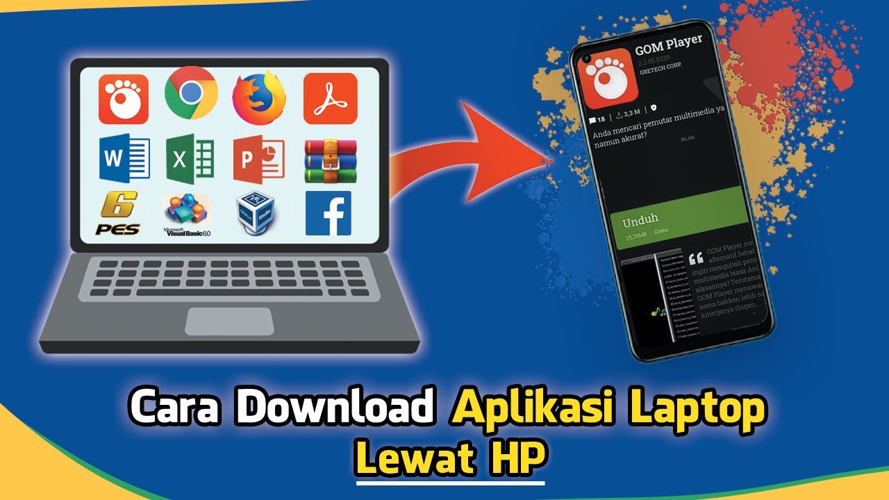 Cara Download Aplikasi Laptop Lewat HP - YouTube