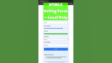 HTML5 Voting Form Demo – Save Votes Locally Without Backend