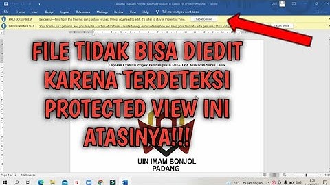 Cara Mengatasi Protected View Di Word