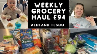 £94 Weekly Grocery Haul at Aldi and Tesco | Family of 4 in the UK