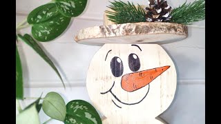 DIY SNOWMAN \Снеговик - своими руками! /Снеговик из дерева / Как сделать снеговика