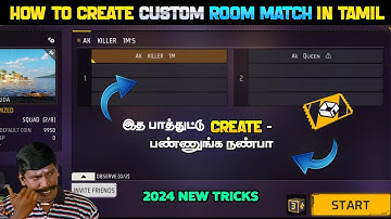 how to create room match in free fire | free fire room card create 1vs1| Room card create in Tamil