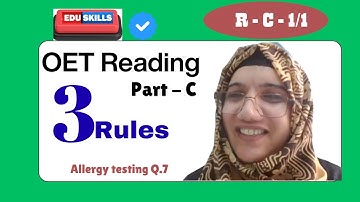 Edu Skills OET READING Part  - C Tips:  3 Rules to locate answer – Real Exam Strategies!