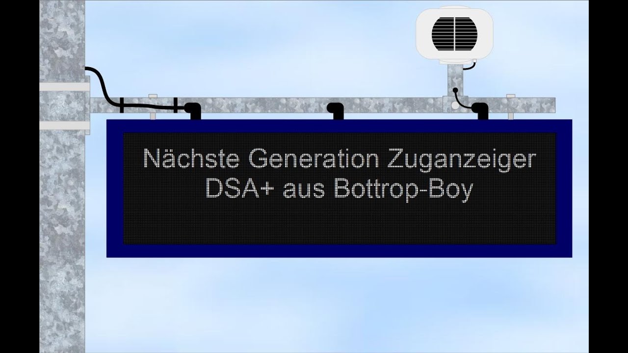 DSA+ Anzeige-/Ansagesystem aus dem Bahnhaltepunkt Bottrop Boy - YouTube