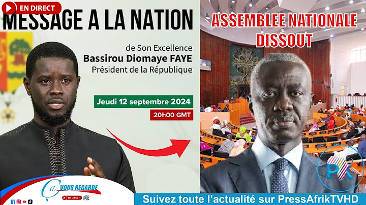 🛑Discour en français: le Président Bassirou Diomaye Faye dissout l'assemblée nationale.