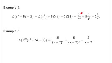 Video5-4: Laplace transform, properties, examples. In Elementary Differential Equations