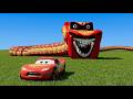 Giant HUNGRY SNAKE McQueen Eater VS Cars Lightning McQueen Escape From Monster Beamng Drive 86 