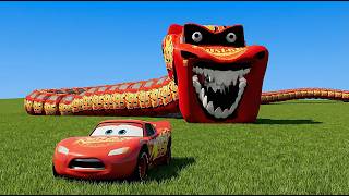 Giant Hungry Snake Mcqueen Eater Vs Cars Lightning Mcqueen Escape From Monster Beamng Drive