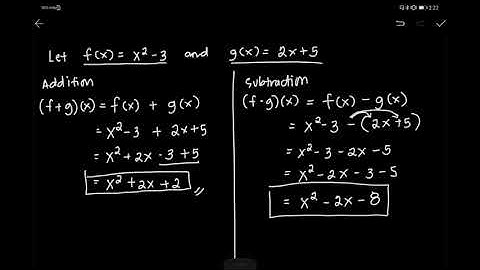OPERATIONS ON FUNCTIONS ADDITION AND SUBTRACTION