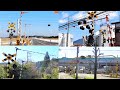 【踏切】色々な屈折式遮断かんがある踏切 (Railroad crossing in Japan)