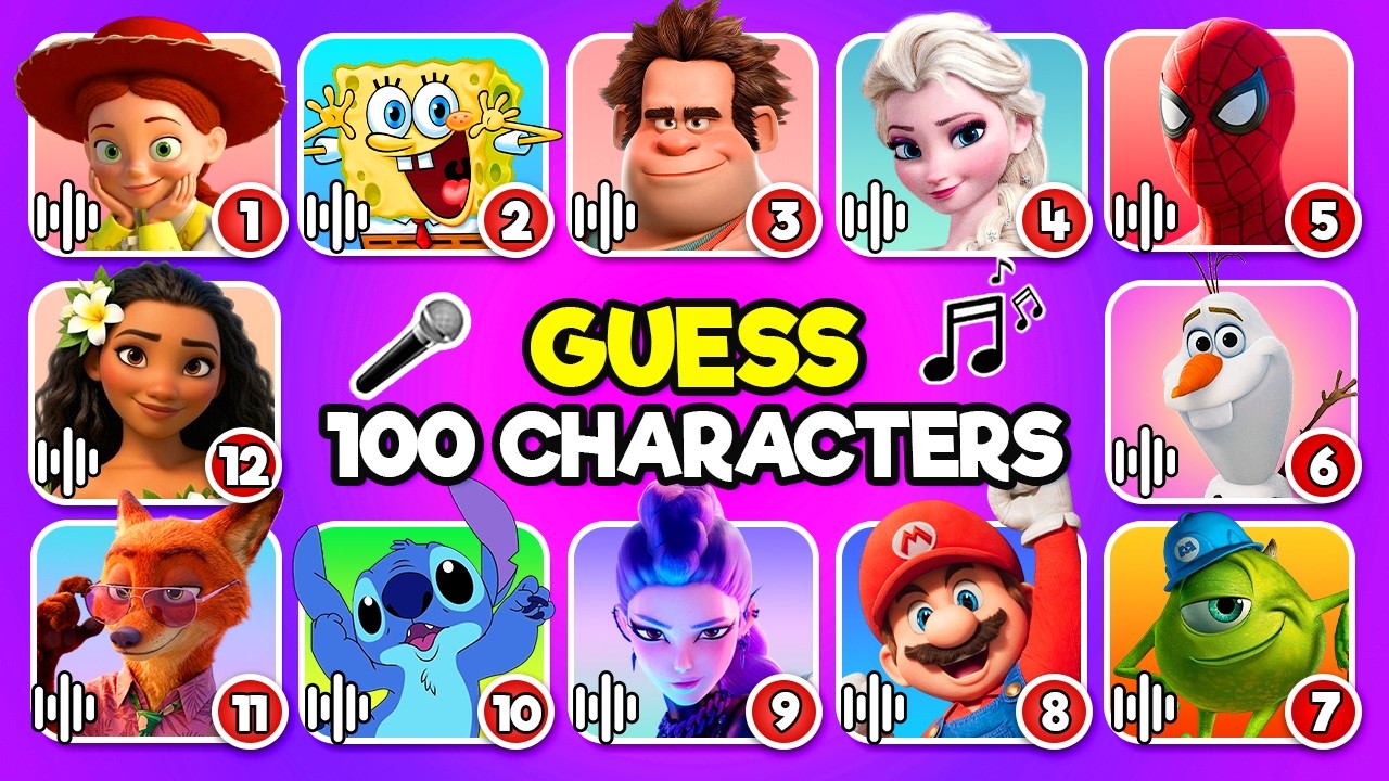 Guess the 100 Characters by the Voice 🎤