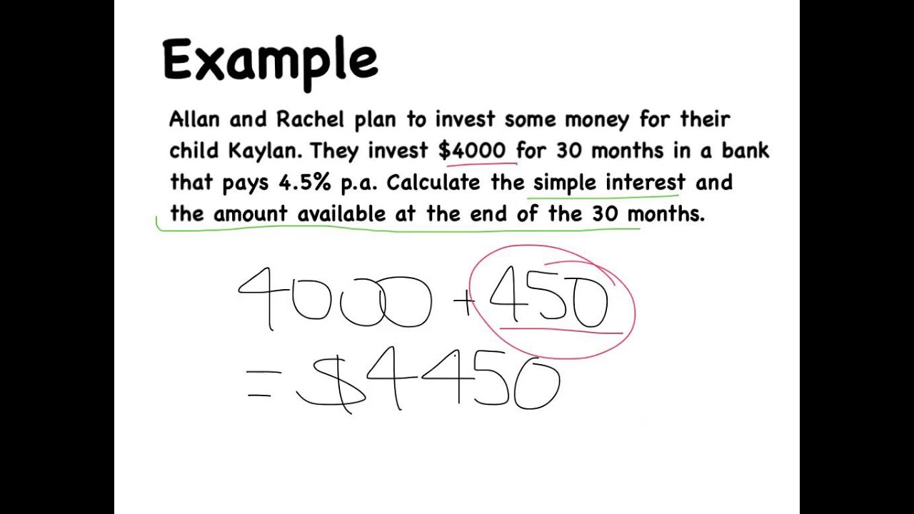 Year 9 Simple Interest Youtube