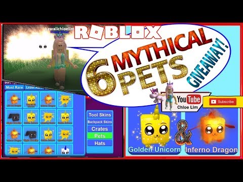 Roblox Mining Simulator 6 Mythical Pets Giveaway 3 Golden Unicorn 3 Inferno Dragon See Desc Youtube - roblox my amazing cookie crown mining simulator 3 youtube