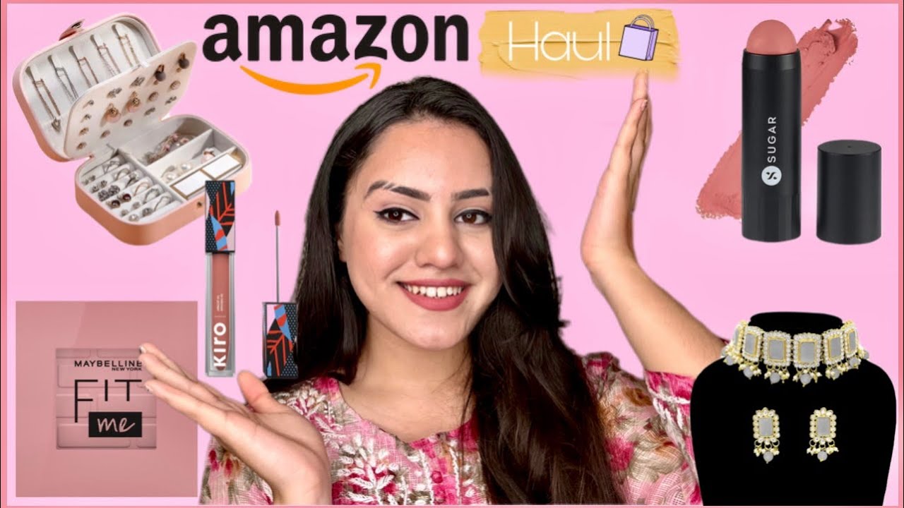Amazon + Nykaa makeup haul Lipsticks, jewellery, makeup😍 Kp styles