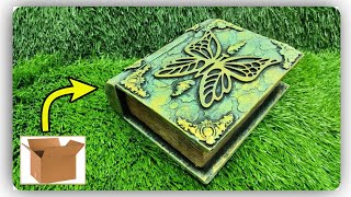 beautiful antique book box making at home|cardboard andpaper