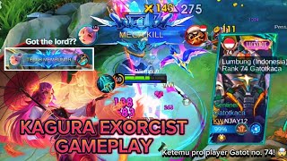 SOLO KAGURA EXORCIST GAMEPLAY! MEET THE TEAMMATES, PRO PLAYER GATOTKACA! KAGURA GOT THE LORD? | MLBB