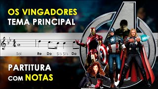 Os Vingadores - Tema | Partitura com Notas para Flauta Doce, Violino