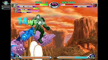 MvC2 War Machine 45%+ unfly air to ground from top, Infinite War Destroyer KO seq vs Sentinel 093025