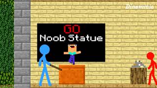 Stickman in Minecraft: Noob Statue - Shorts Animation