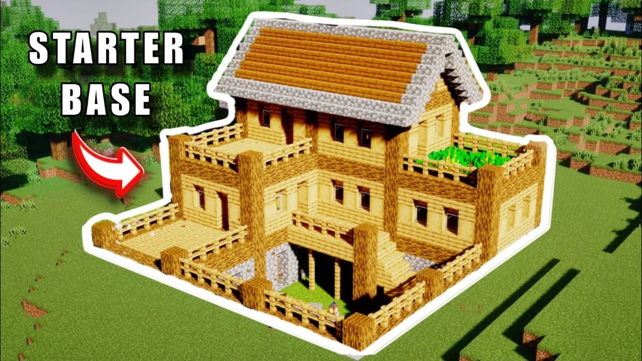 Minecraft: How to Build a Starter SurvivalHouse | TOTURIAL🏠 #minecraft ...