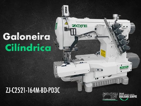 Máquina de Costura Galoneira Eletrônica Cilíndrica Zoje Com Refilador e Sugador - ZJ-C2521-164M-BD-PD3C !!! CONHEÇA ...